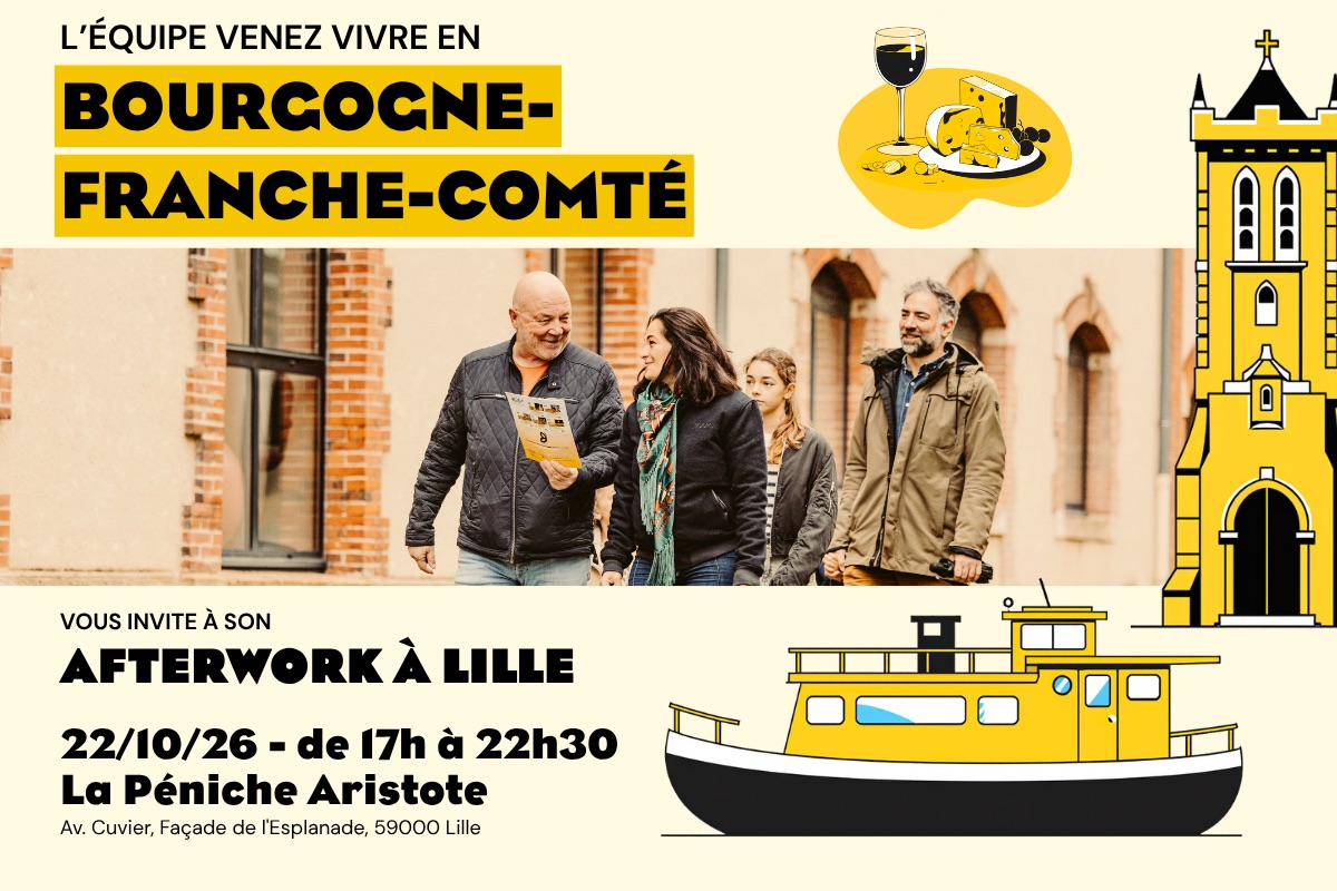 Afterwork Bourgogne-Franche-Comté à Lille, le 22 octobre 2026 à la Péniche Aristote