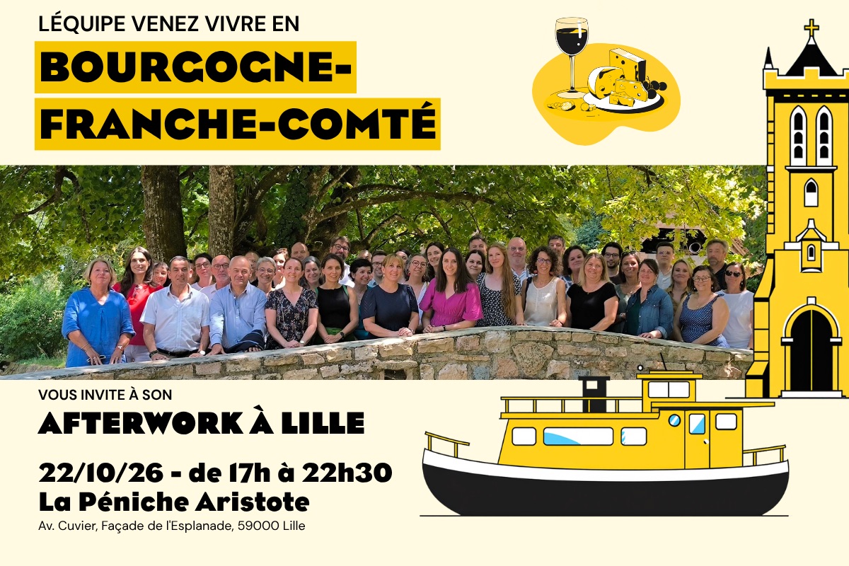 Afterwork Bourgogne-Franche-Comté à Lille, le 22 octobre 2026 à la Péniche Aristote